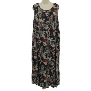 Sag Harbor Women XL Reversible Geometric Print Sleeveless Maxi Sundress Dress